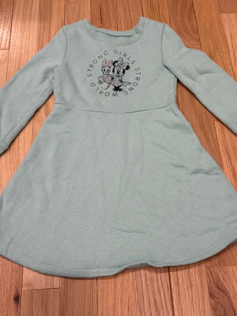 Disney Light Mint Minnie Mouse 'Strong Girls' Long Sleeve Casual Dress